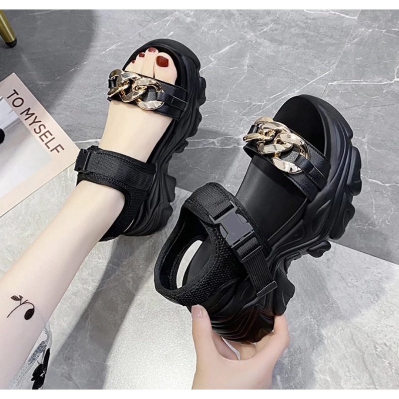 AXELINE Sandal Wanita Korea Wedges CHAINILY PLATFORM COD AP15