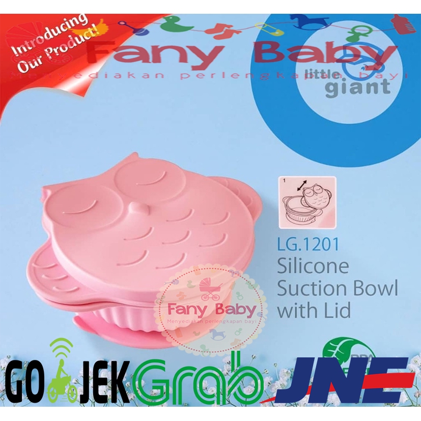 Little Giant Silicone Suction Bowl With LID Owl