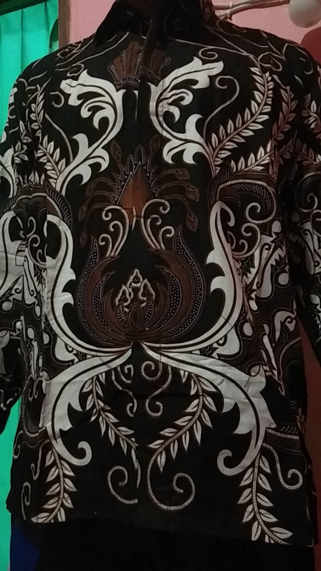 New Kemeja Batik Pria Lengan Panjang Motif Seno Biru Cirebon Mataram Gurita Kuning Motif Mocca Biru