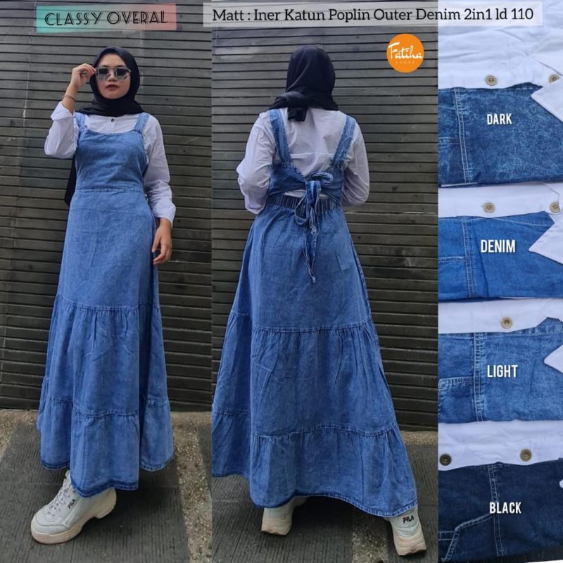 CLASSY OVERALL SET ORI BY FATIHA SETELAN JEANS