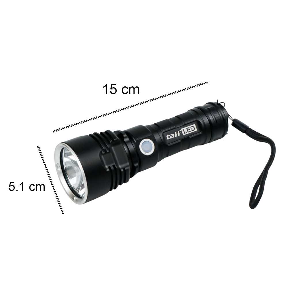 Senter LED USB Rechargeable XLM-L2 25W 1000 Lumens / Police Senter LED Flashlight Waterproof 3W /  Senter LED Gunung Outdoor Cas Casan Charger Usb Besar Zoom Swat Police Super Terang Jarak Jauh Anti Air Tahan Air Awet Berburu Batre Baterai Tahan Lama