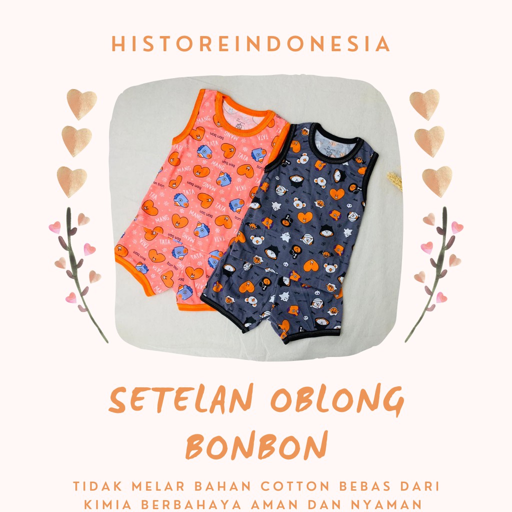 [HI]2 SETELAN OBLONG BONBON AMAN BAGI ANAK BEBAS BAHAN KIMIA BERBAHAYA BAHAN COTTON