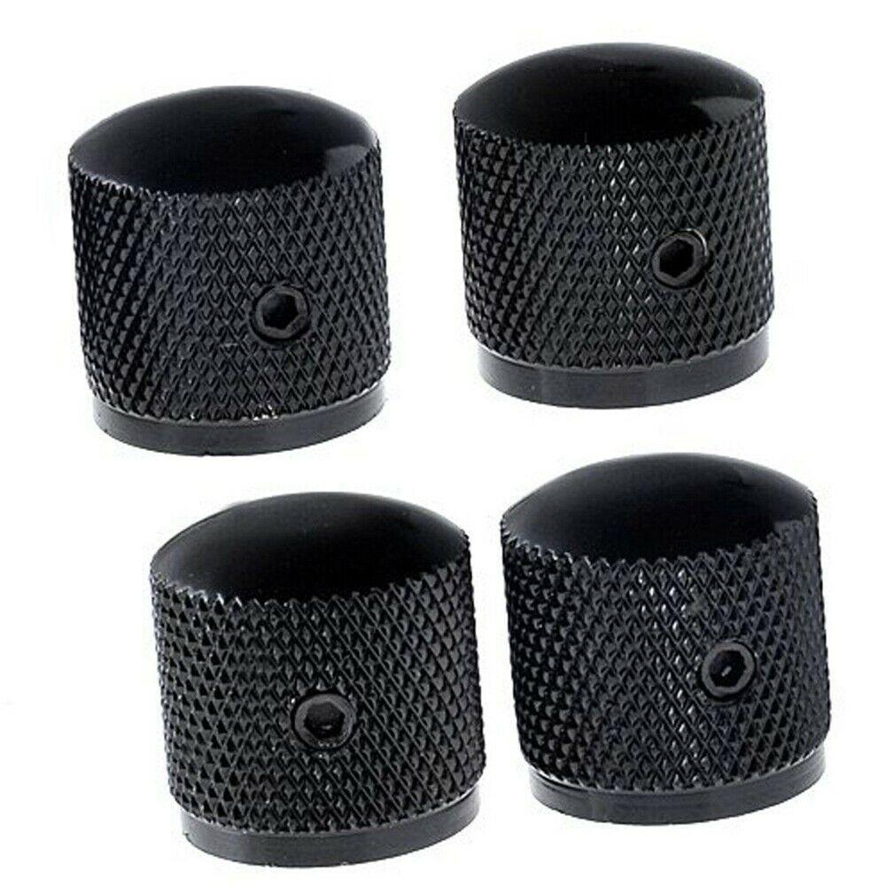 TOP 4pcs Knob Pengatur Nada Kunci Hitam Knob Kubah Metal
