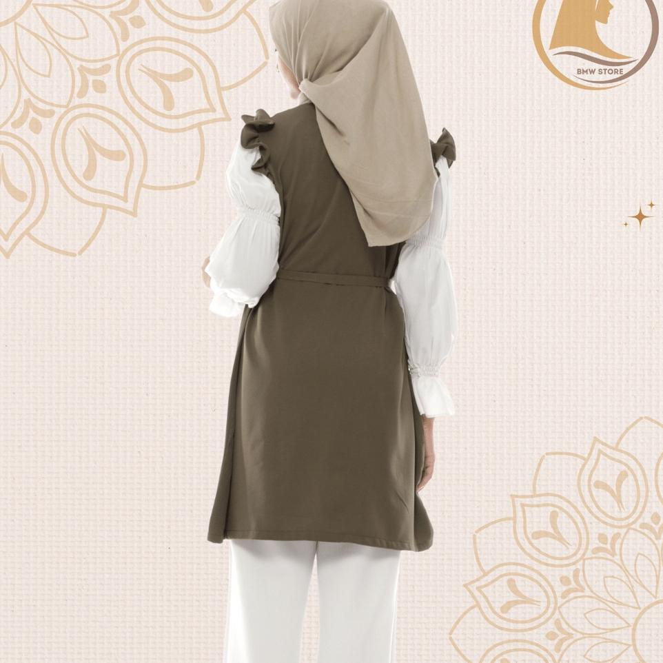 Recomended.. Setelan Baju Atasan Aurora Tunik Fashion Muslim OOTD Wanita Dewasa Warna Hijau Motif Po