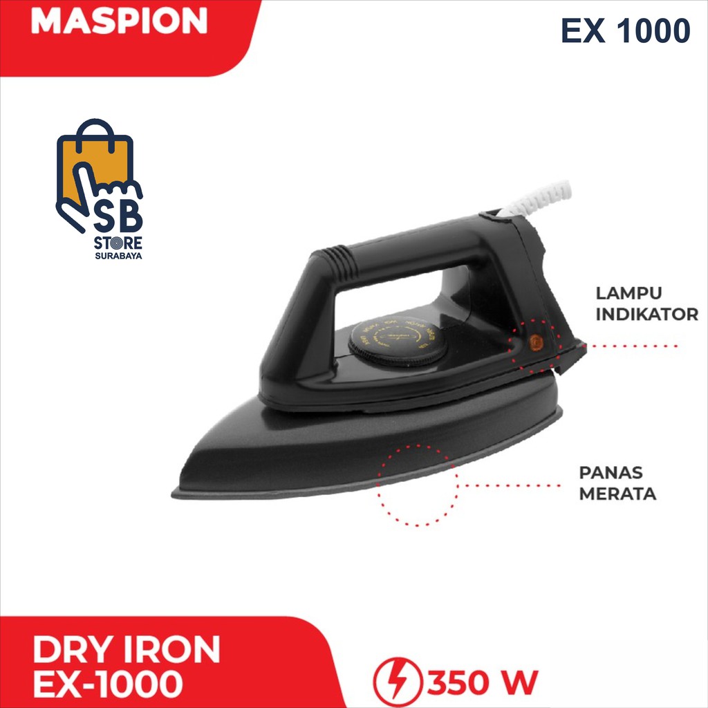 Setrika Listrik Maspion Automatic Iron Ex 1000 350 Watt Shopee Indonesia