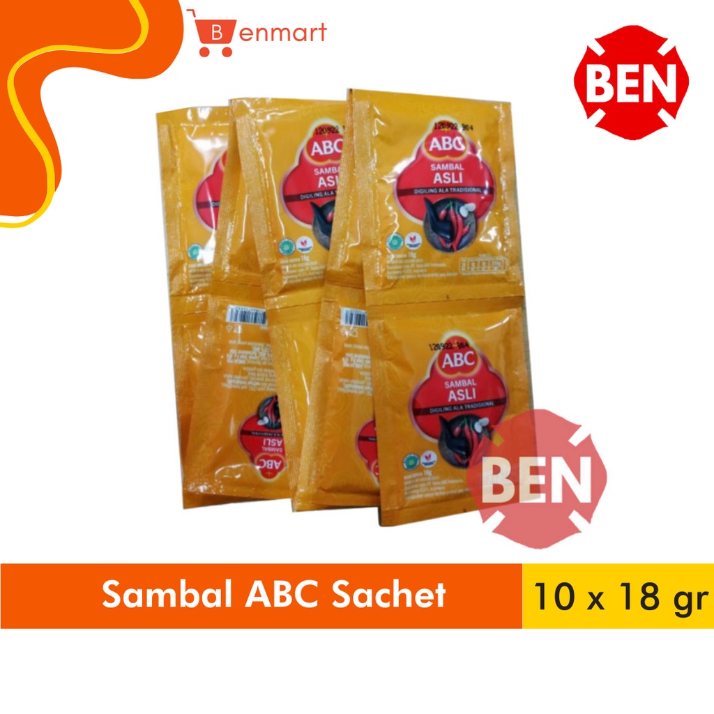 

Sambal Asli Sachet ABC 18g / 10 Pcs 1 Renceng Pak 18 gr gram / Saos