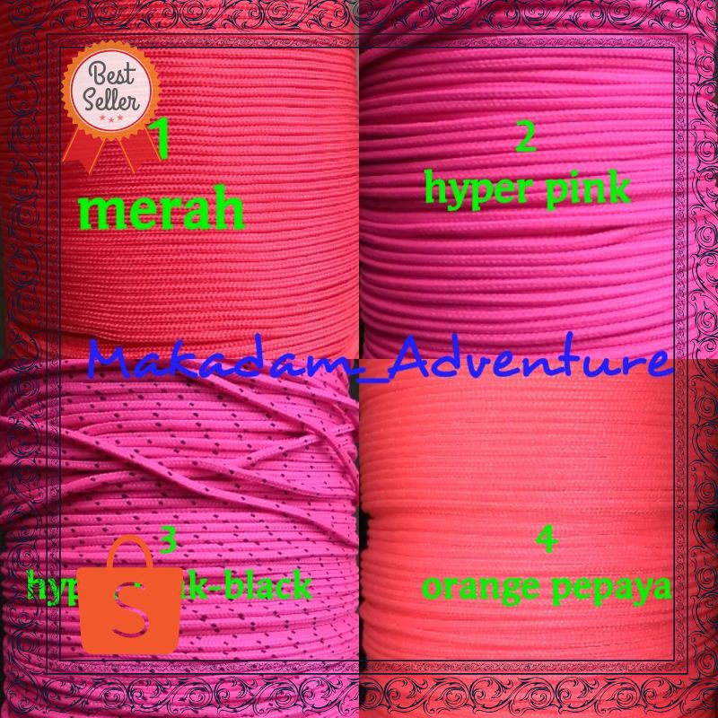 Termurah tali prusik tali gelang perusik paracord 1.5mm Terhot