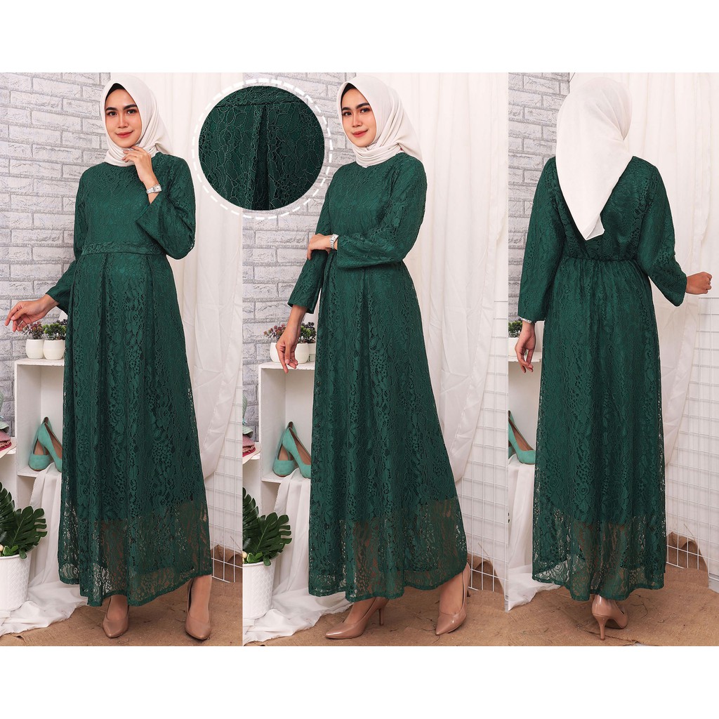 Gamis Premium Brukat Nara Cord Tulang Corneli Tebal &amp; Termurah !