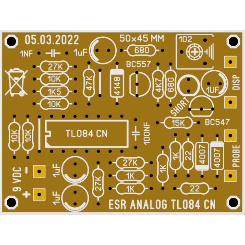 Pcb Esr Analog TL084 CN ON Board