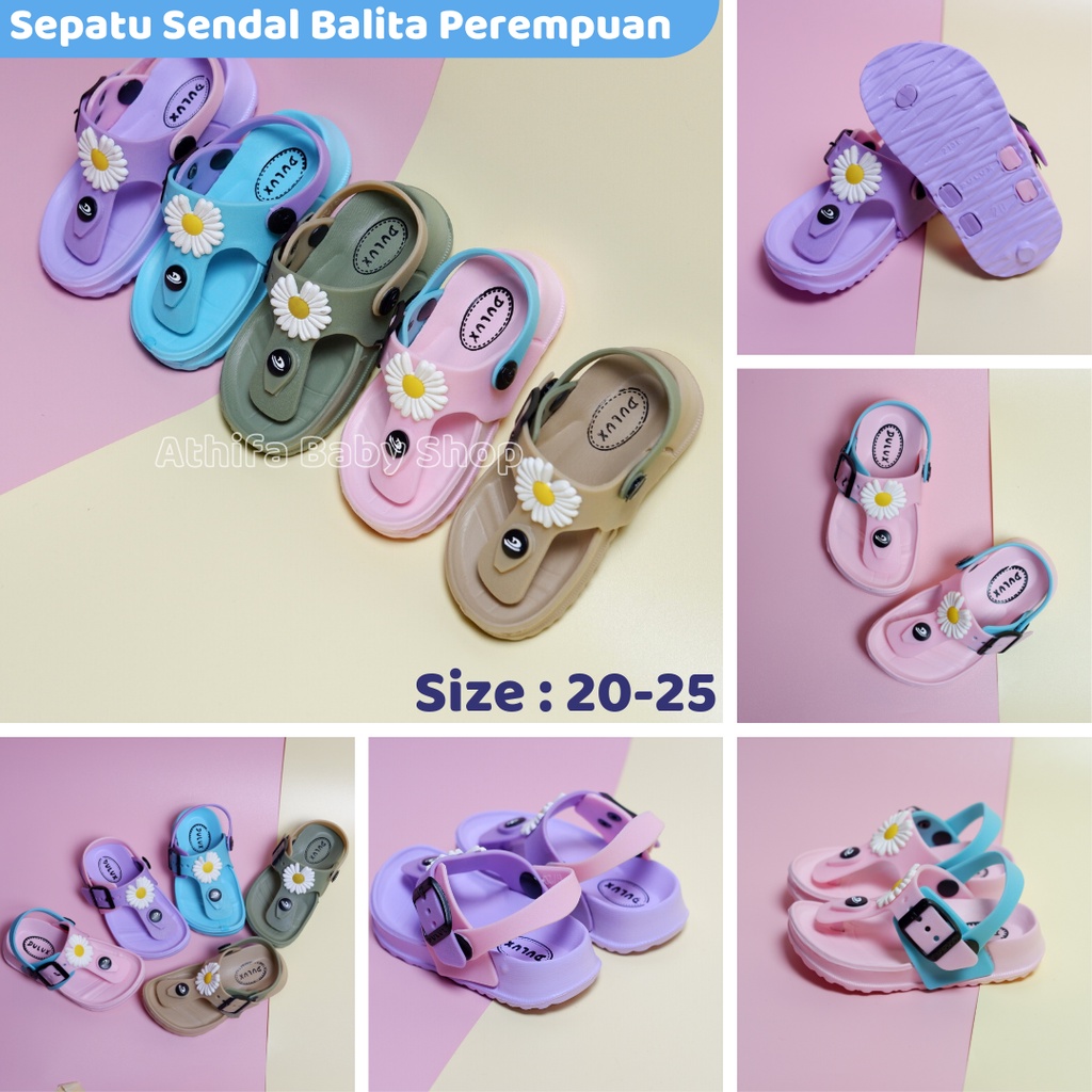 Sepatu Sandal Anak Perempuan Bayi Balita Usia 6 7 8 9 10 11 Bulan 1 2 3 Tahun Size 19 20 21 22 23 24 Sendal Gunung Karet Cewek Spatu Sandal Prewalker Karet Phylon Ringan -Dulux 213e-