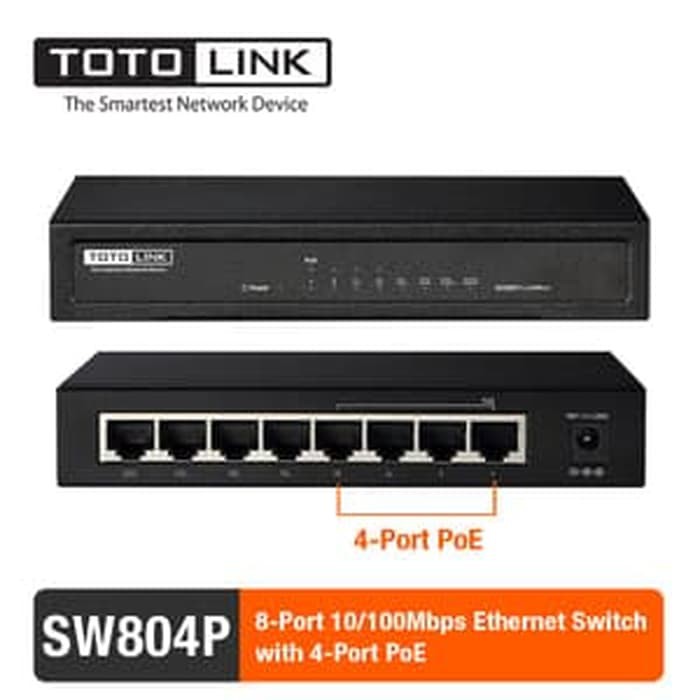 TOTOLINK SW804P 10/100Mbps 8 Port with 4-port PoE