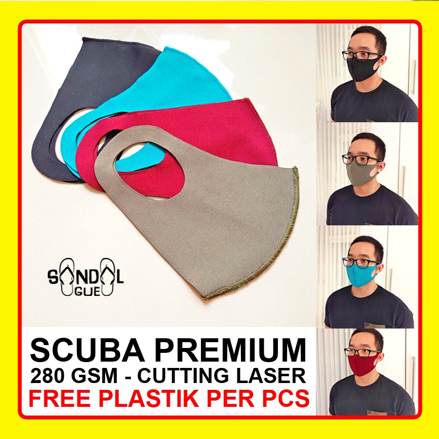 MASKER KAIN SCUBA POLOS QUALITY PREMIUM WARNA WARNI