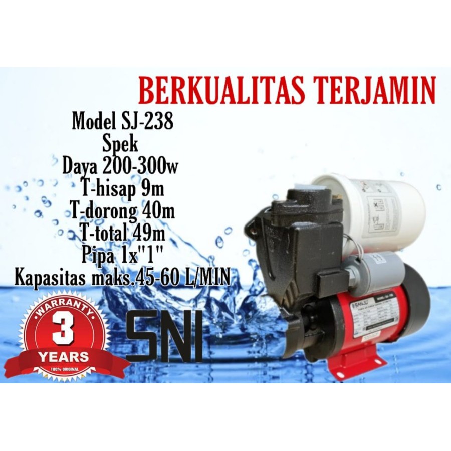 MAXPUMP SJ-238 Pompa Air Rumah Tangga Sumur Dangkal 220Volt 200Watt Otomatis Mesin Pompa Air POMPA SUMUR DANGKAL