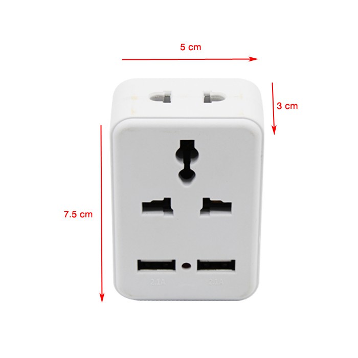 HK-Steker T Serbaguna 2 Lubang + 2 Port USB / Steker Usb