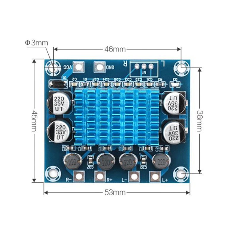 Digital Amplifier Board 30W x 2 TPA3110 - XH-A232 - 7RSK7ZBL Blue