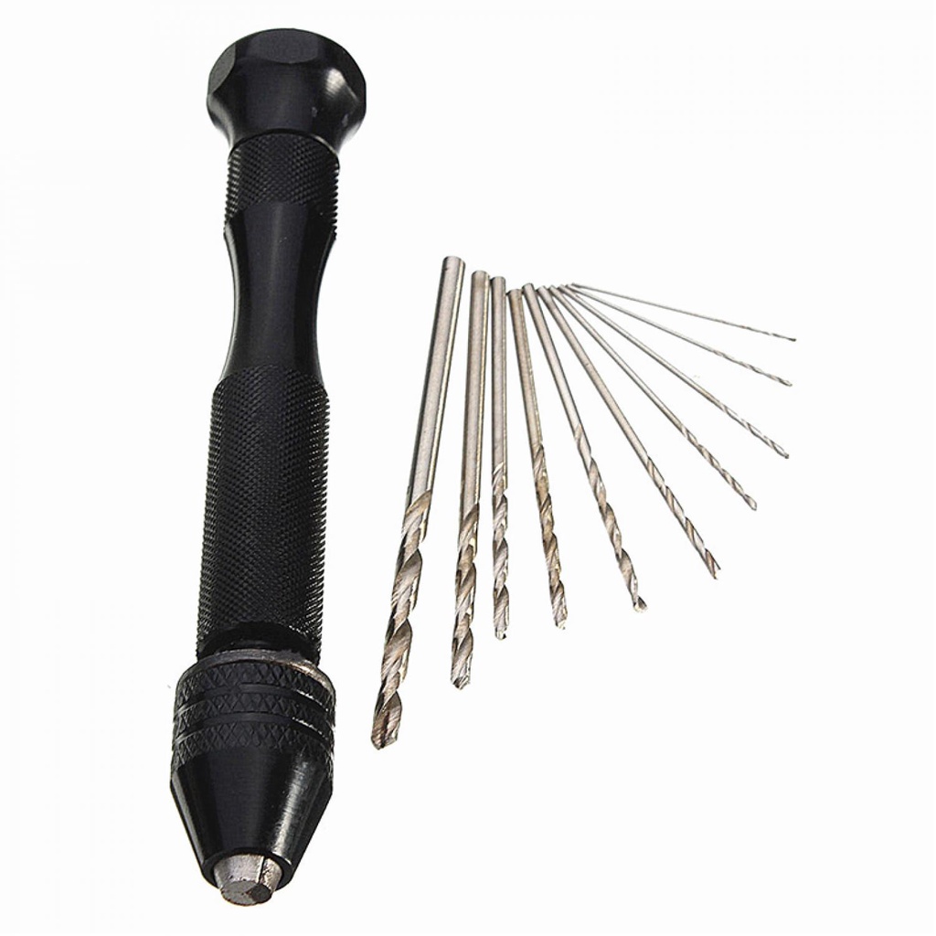 Bor Tangan Manual HSS Twist Drills dengan 10 Mata Bor / Bor Tangan Hand Drill Set Multifungsi / Bor Manual Mini Stenlis Kayu Kecil / Bor Mini Kecil Ukir Pahat Bobok Kayu Perhiasan / Alat Bor Pelubang Pelobang Besi Tembok Kayu Pipa Pvc Hidroponik Bambu Ori