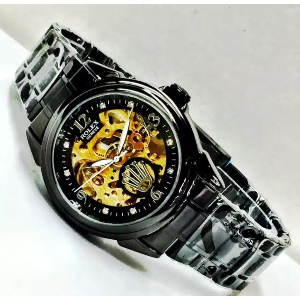 Rolex Automatic Rantai | Otomatis FullBlack | Jam Matic Skeleton