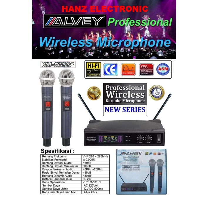 mic wireless 2 mic gagang digital WM-450DSP