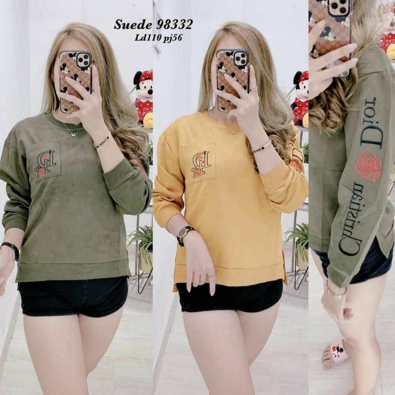 fhasion wanita-atasan kaos rajut polos sueede premium import-termurah/terbaru/terlaris/trendy