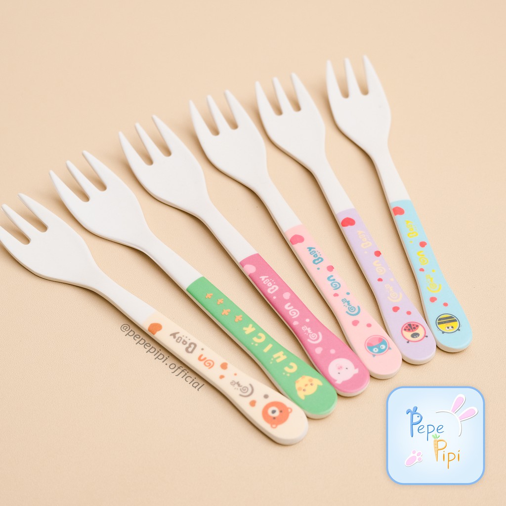 Garpu Anak Serat Bambu AG018 Kids Fork Alat Makan Karakter Binatang Animal garpuh