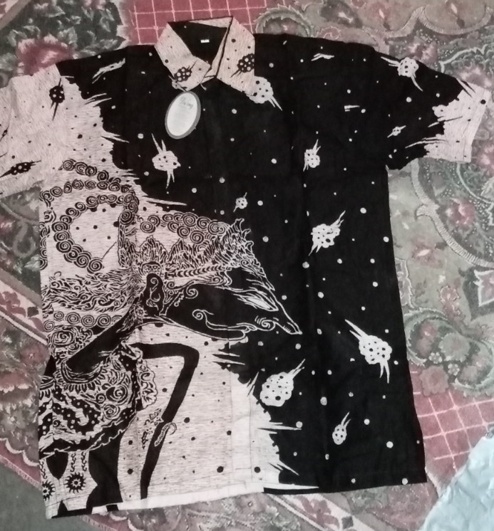 Kemeja Batik Pria Lengan Panjang Size M L Xl Xxl  Bswart Batik Hrb026 Kenongo Hem Panjang Songket