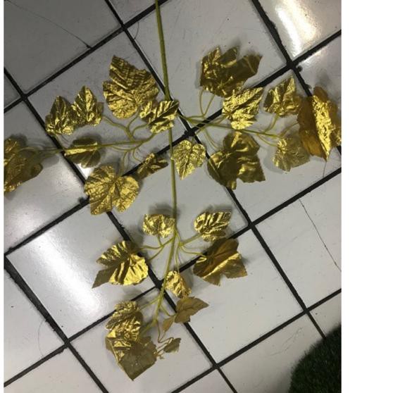 ODC Daun anggur EMAS / Daun anggur plastik / Daun dekorasi / D-06/ 1 lusin «