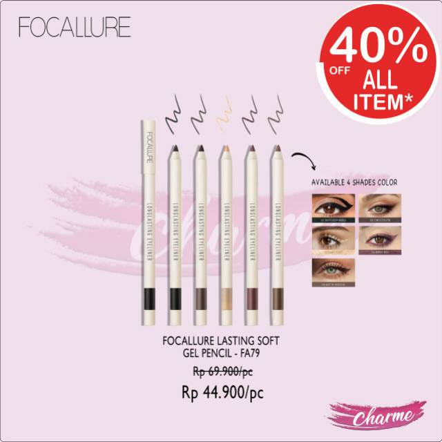 (READY &amp; ORI) Focallure Lasting Soft Gel Pencil Eyeliner Pensil FA79 FA 79 LongLasting Tahan Lama Water Proof Anti Air