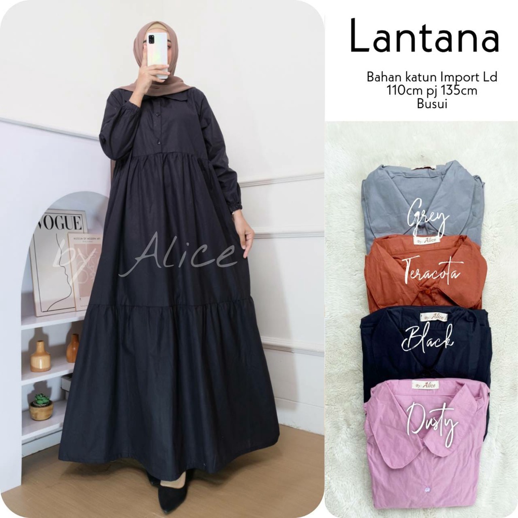 LANTANA DRESS MAXI / 17.7 / BAHAN KATUN PREMIUM / LD 110 CM / PB 135 CM / ALLSIZE / FIT M-XXL / ALICE