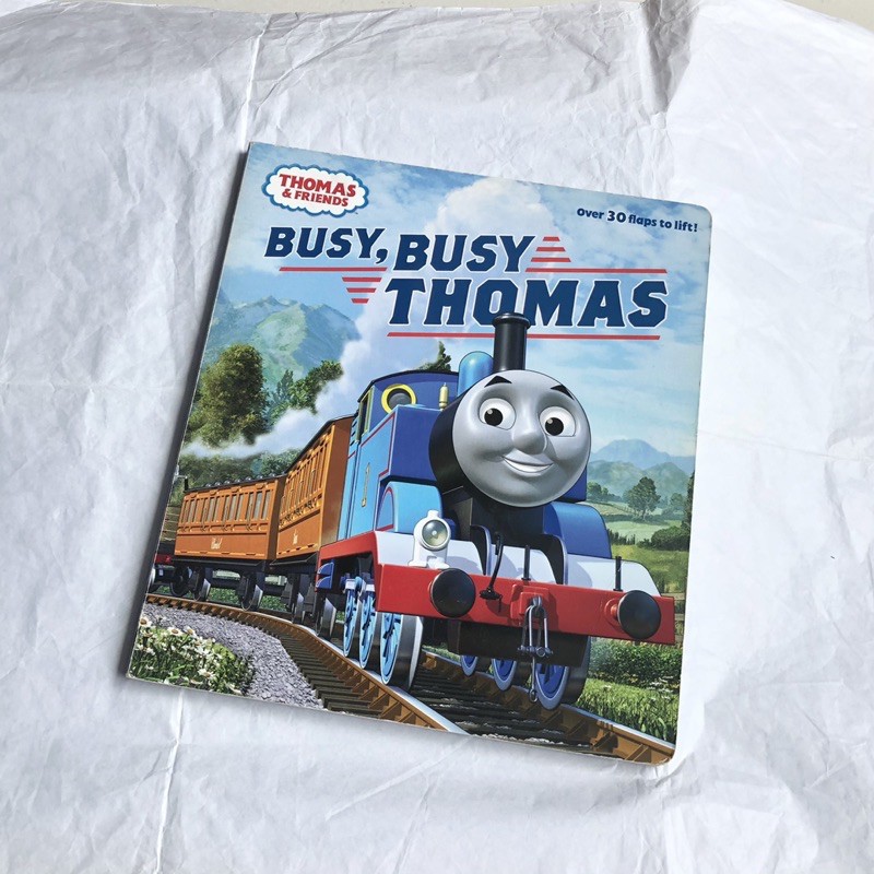 Board book preloved BUSY, BUSY THOMAS with flaps