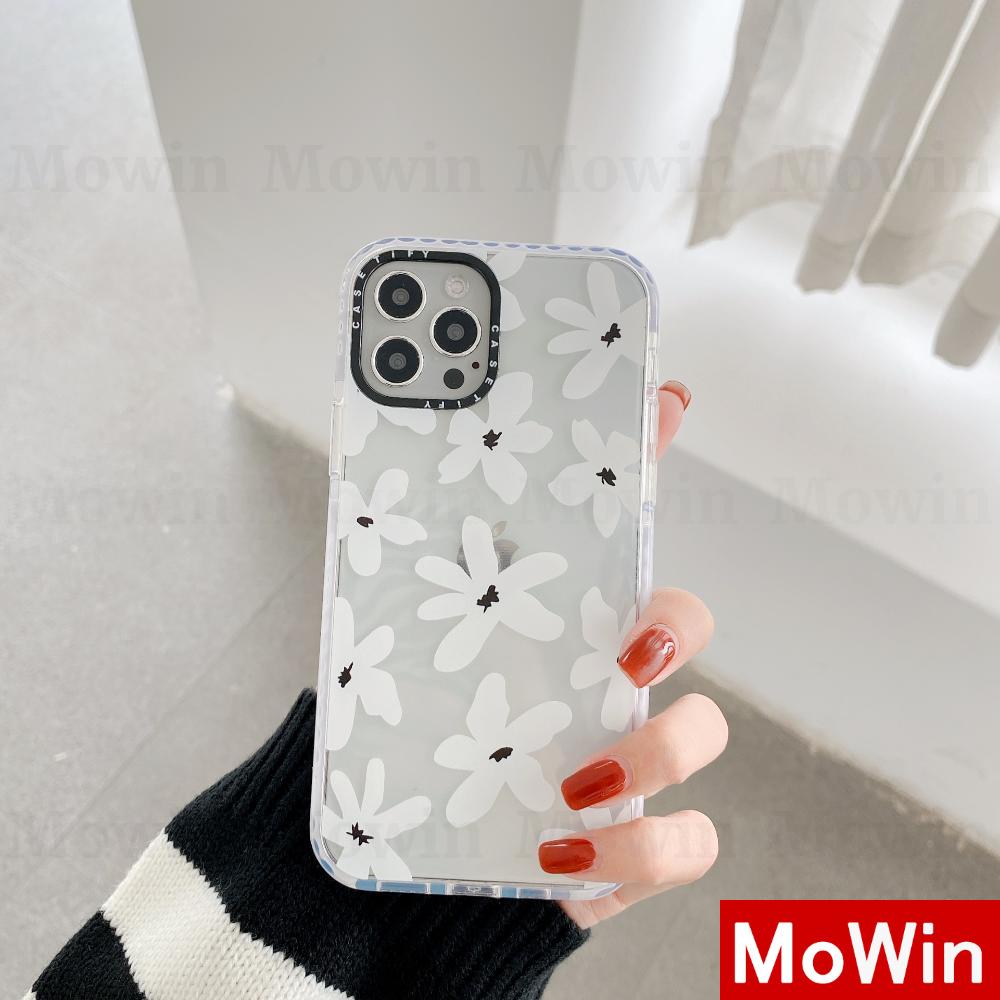 Mowin - iPhone Case Soft Case Clear TPU Thick Silicone Shockproof Cow Flower Black and White Simple Style For iPhone 12 Pro Max iphone 8plus 12 Pro 11 7 mini SE2020 7plus MAX Xr Max XS