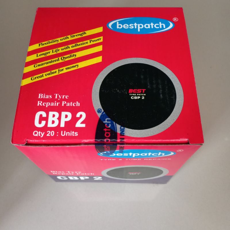 CBP 2 - Bestpatch Tambal Ban Luar Tyre Patch - Bestpatch - Ukuran 90mm 1 Box isi 20pcs