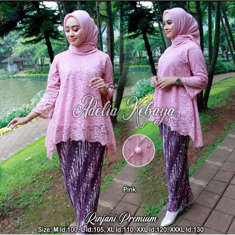 Kebaya BIG SIZE LD 130~kebaya burkat~kebaya set rok~kebaya wisuda~baju kebaya kondangan