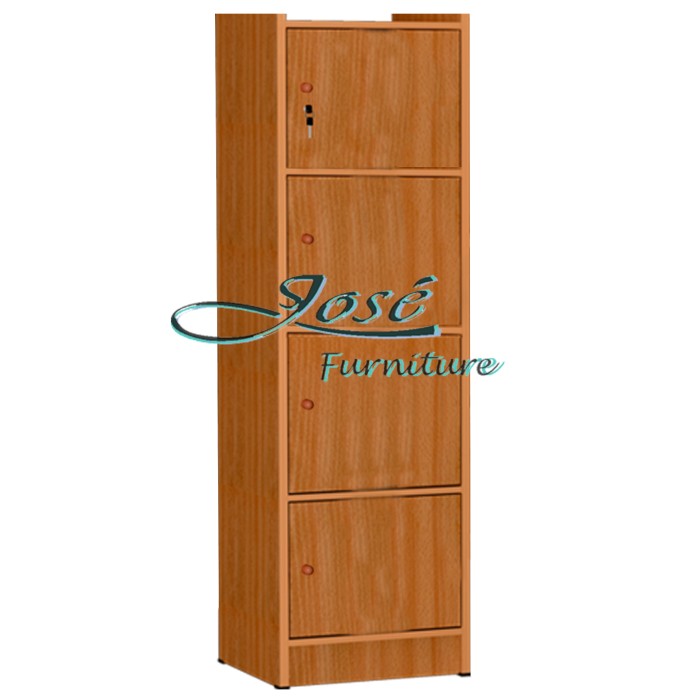 Lemari Kayu Serbaguna 4 Pintu Minimalis Pakai Kunci Warna Kayu Jati