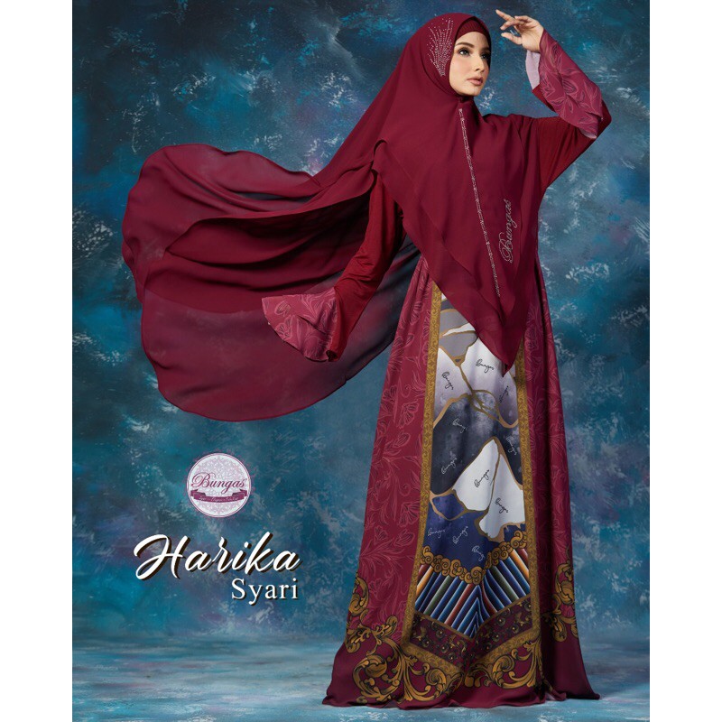 Gamis Harika Syari Original By Bungas (READY SIAP KIRIM)