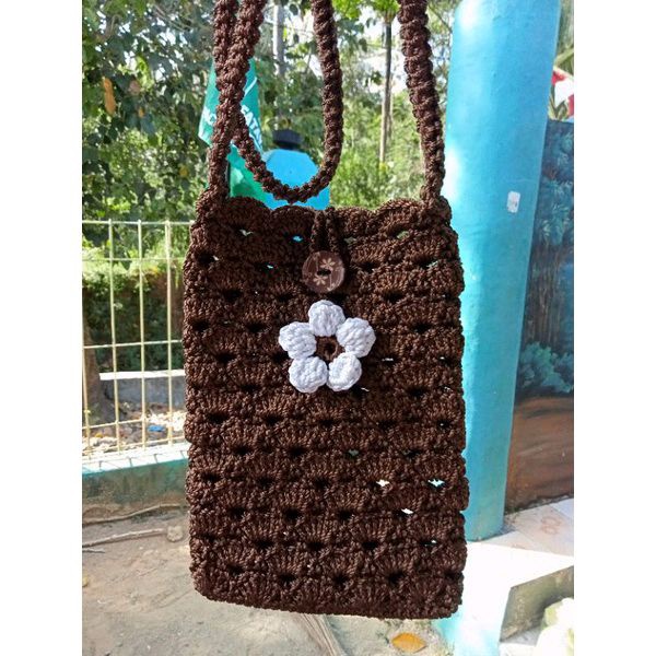 Tas Rajut HP Motif Kerang