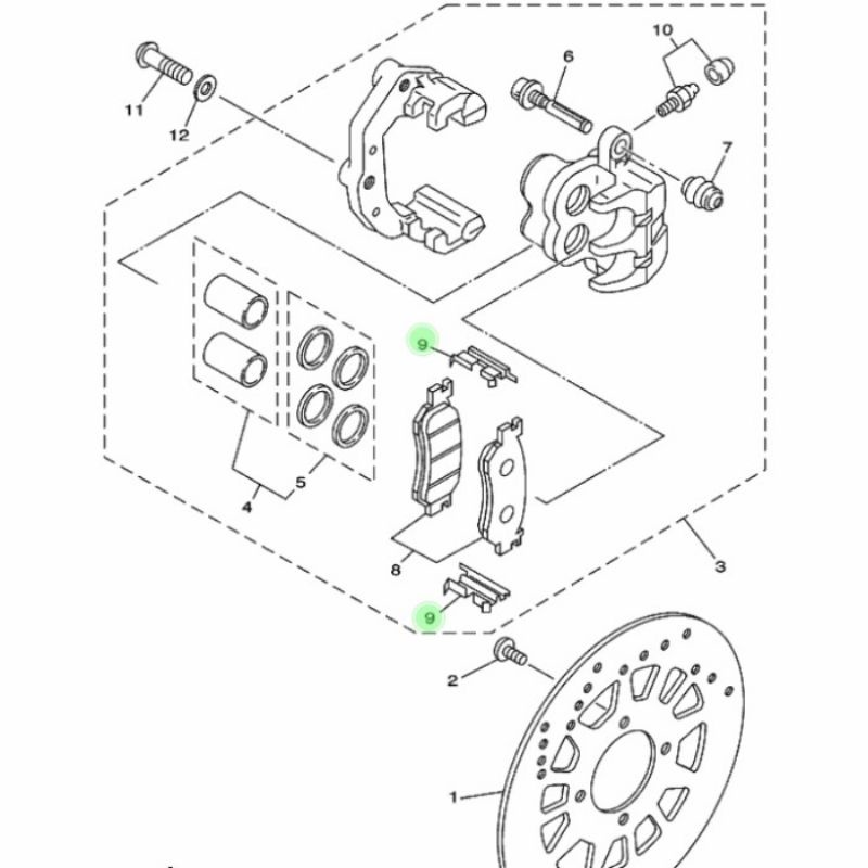 PLAT SENG KAMPAS REM DEPAN F1ZR ORI YGP FIZR FIZ F1Z R KALIPER CALIPER PALA BABI DISC PAD BRAKE