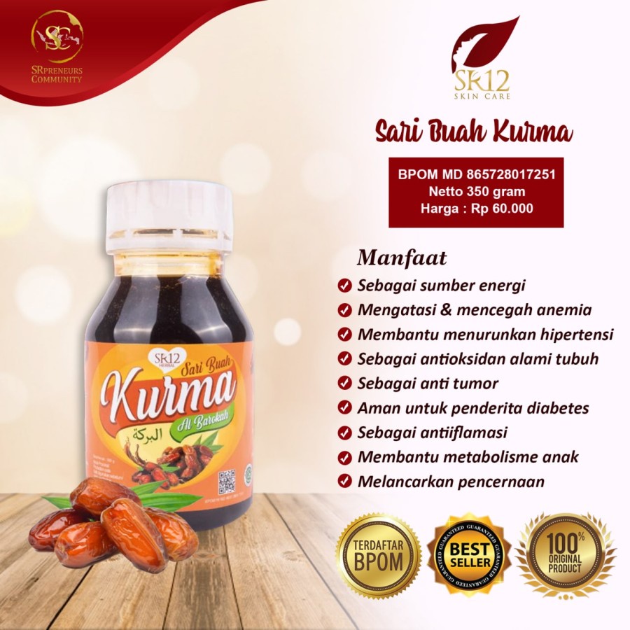 [ORIGINAL] SARI BUAH KURMA AL BAROKAH SR12 // MENINGKATKAN STAMINA TUBUH SARI BUAH KURMA AL - BAROKAH SR12