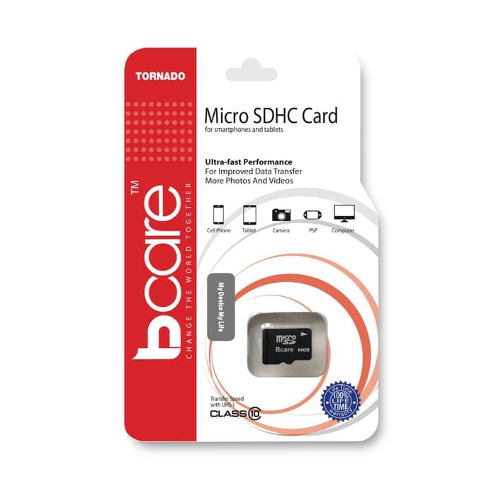 MicroSD Class 10 64GB Bcare