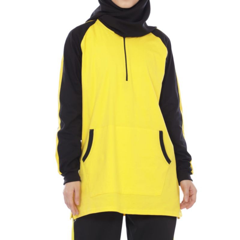 Baju Olahraga senam Wanita Model Tunik Seleting Trendy