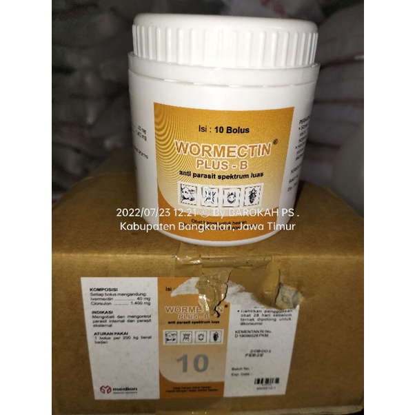 WORMECTIN  Plus -Bolus isi 10 bolus obat kudis kurap parasit tungau pada sapi kuda kambing
