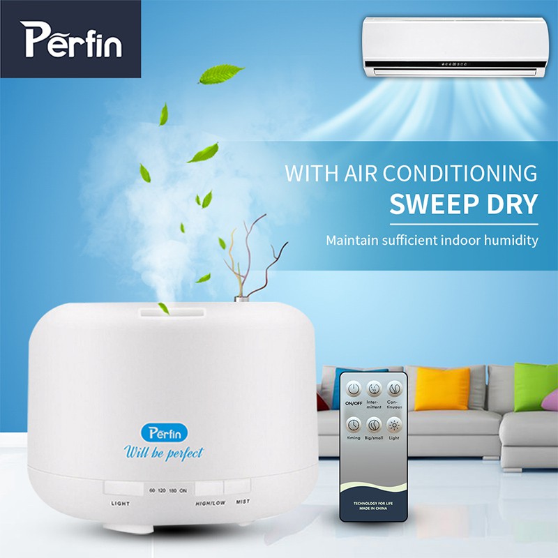 Perfin PHMA06 Humidifier Diffuser Aromaterapi Dengan Remote 7 Warna Air Humidifier