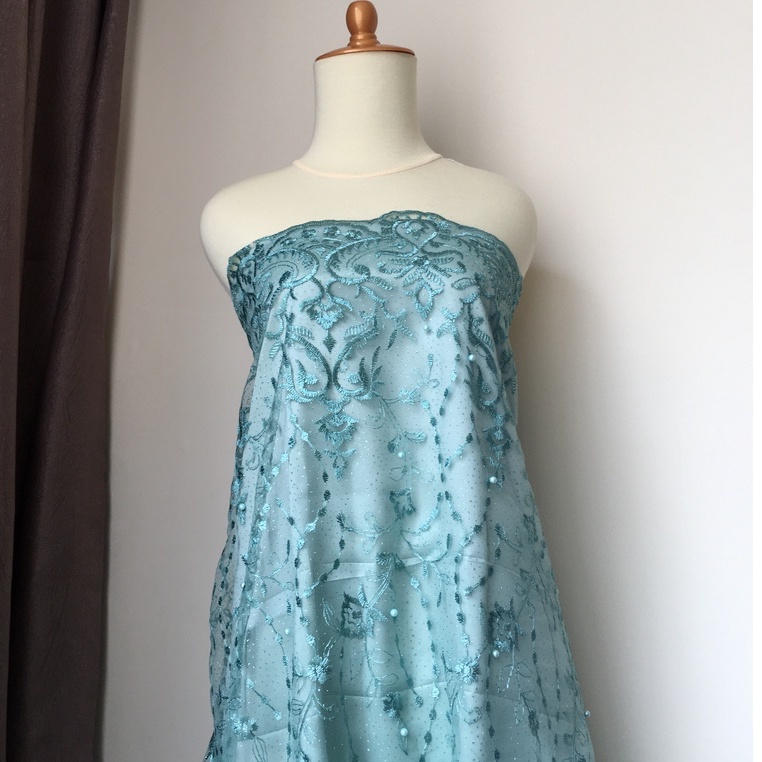 Bahan Kain Tile Rosemary Warna Hijau Wardah