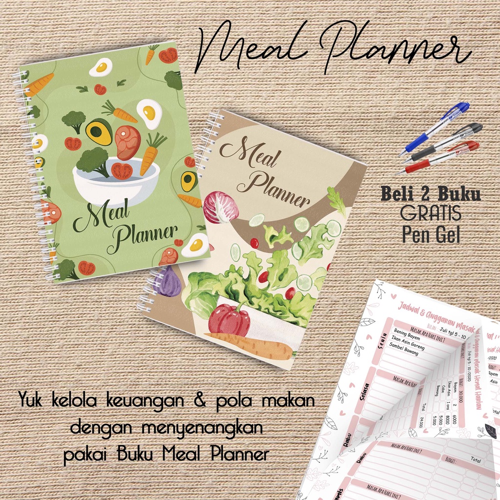 

Artomaringi Meal Planner / Jadwal Menu Hemat Harian Beli 2 Buku Gratis Pen Gel Kode MP11