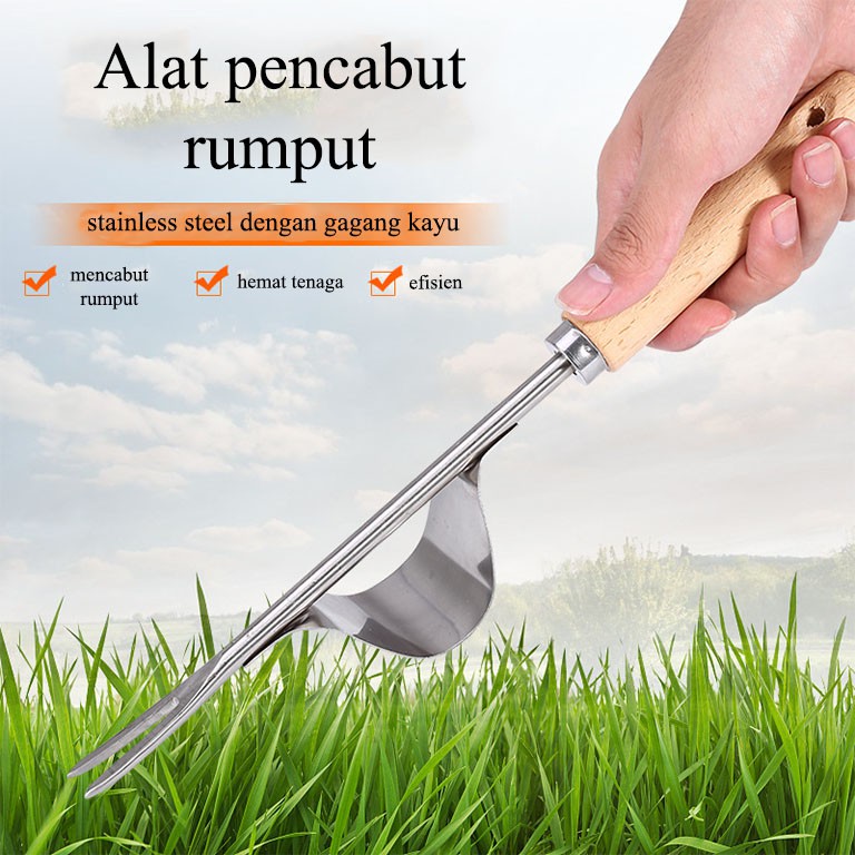 Alat Garpu Pembersih Cabut Rumput Liar Tanaman Garpu Pembersih Manual Stainless Steel Untuk Berkebun