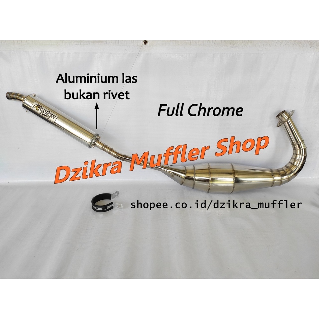 Knalpot Ninja 150 R RR SS 2 tak kolong kenalpot racing Kawahara chrome krom