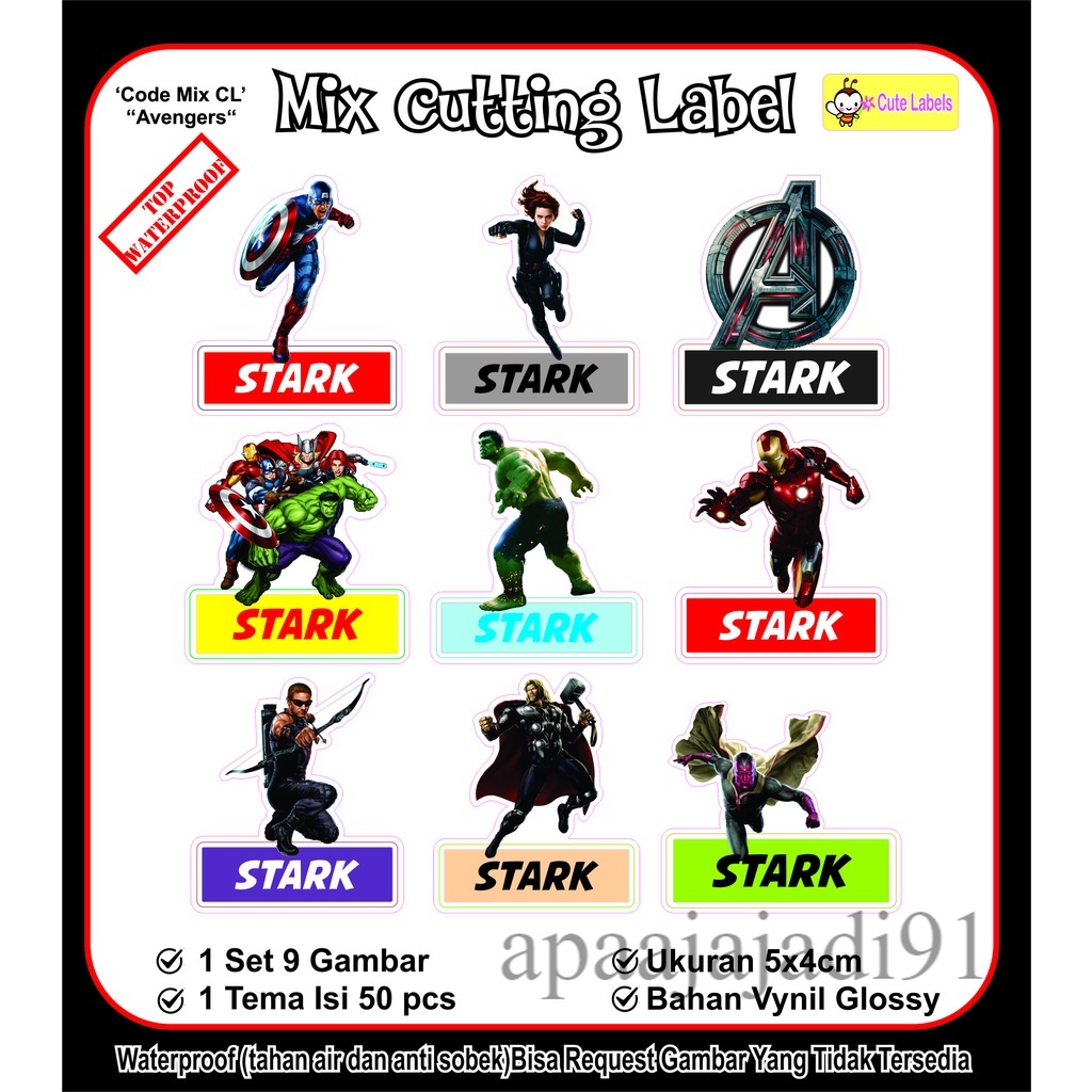 

Mix Cutting Label AVENGERS