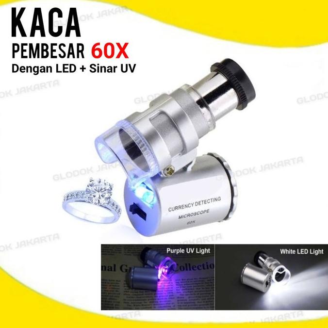 

Promo Awal tahun Microscope Mikroskop 60x pembesar lens zoom batu cincin kaca pembesar Promo Awal