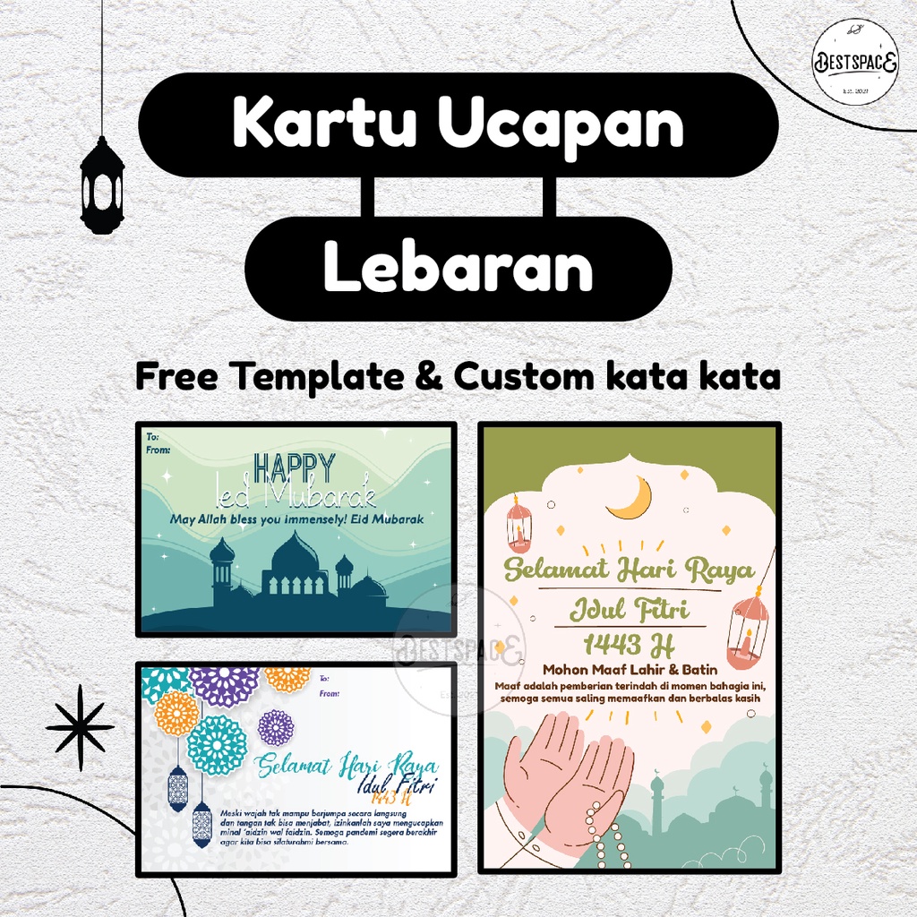 [HARGA PAKETAN] KARTU UCAPAN IDUL FITRI / KARTU UCAPAN IED MUBARAK / KARTU UCAPAN CUSTOM / KARTU UCA