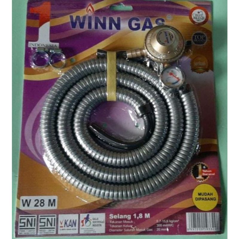 Winn Gas , W 28 , Win Gas , Selang Paket Regulator 1.8 Meter