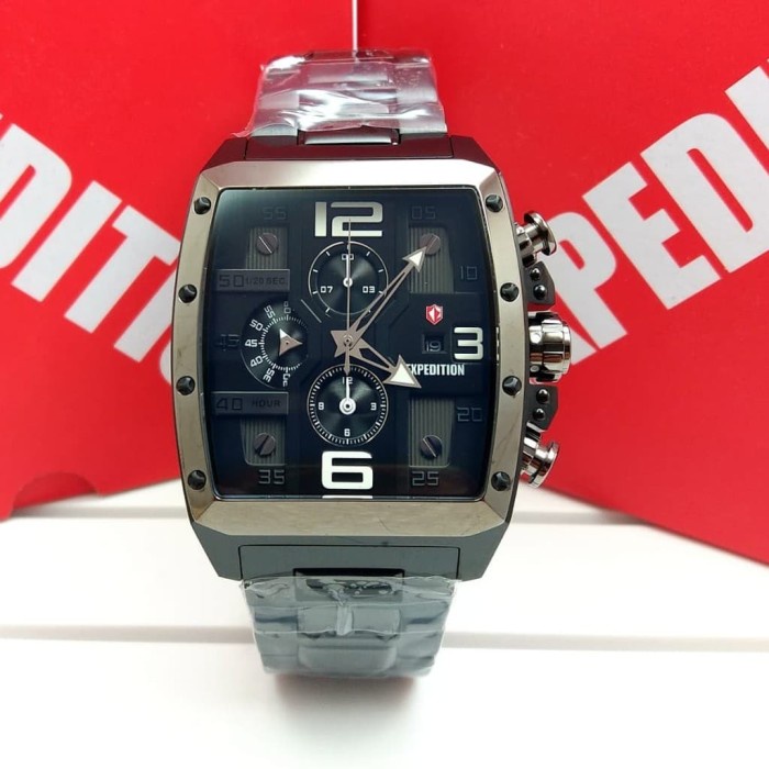 Jam tangan pria Expedition E 6636 E6636 black grey Original